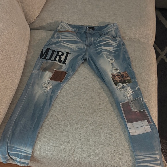 AMIRI Other - AMIRI Light Blue Patchwork Skinny Jeans